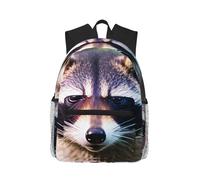 Yqxwjl Buon Natale carino pupazzo di neve stampa zaino per donne uomini, borsa per libri per laptop, zaino leggero casual da viaggio, Piccolo procione faccia 1, One Size