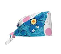 YQxwJL Cappello da chef regolabile con stampa primaverile Happy Easter Holiday con bottoni per maschera 2 fibbie laterali cuffia da doccia copertura per capelli per donne uomini nero