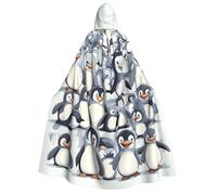 YQxwJL Carino Baby Penguins Sketch stampa Halloween accappatoio con cappuccio mantello per adulti uomini donne mago cavaliere vampiro costume mantello fantasia