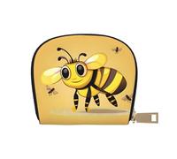 YQxwJL Carino Cartoon Bee stampa porta carte di credito, piccolo portafoglio per carte di credito per le donne portafoglio organizzatore per gli uomini, bianco, Taglia unica