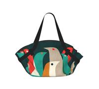 YQxwJL Coperta da picnic 2 in 1 con stampa di uccelli e borsa tote, tappetino da spiaggia per esterni, 94 cm, copertura pieghevole per il campeggio