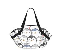 YQxwJL Coperta da picnic e borsa da picnic 2 in 1 con stampa di pinguini, tappetino da spiaggia all'aperto 94 cm, copertura pieghevole per il campeggio