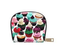 YQxwJL Delicious Cupcakes stampa porta carte di credito, piccolo portafoglio per carte di credito da donna organizer per carte di credito per uomo, bianco, Taglia unica