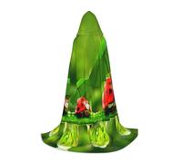 YQxwJL Divertente coccinella che tiene ombrelli stampa carnevale a lunghezza intera con cappuccio mantello per adolescenti, mantello lungo caldo costume da strega vampiro strega