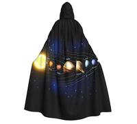 YQxwJL Esplorando il sistema solare, mantello unisex con cappuccio, mantello con cappuccio per costume cosplay da strega corvo