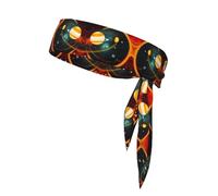 YQxwJL Fasce per la testa con stampa di Giove Saturno del sistema solare, per uomini e donne, bandana regolabile per il sudore, fasce per capelli per lo sport