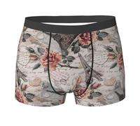 YQxwJL Flower Paris Torre Eiffel Print Essentials Mens Underwear Boxer Briefs, comodo e morbido intimo elastico pantaloncini da uomo, Nero , L