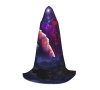 YQxwJL Galaxy Moon Space Print Teen Halloween Mantello Con Cappuccio Lungo Unisex Mantello Costume Per Festa In Maschera Gioco Di Ruolo