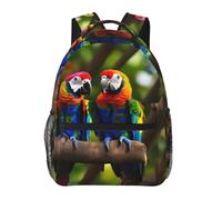 YQxwJL Giapponese Bella Koi Pesce Stampa Laptop Zaino Elegante Libreria Borsa College Daypack Viaggi Affari Borsa Da Lavoro Per Uomini Donne, Pappagalli colorati sull'albero, One Size