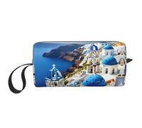 YQxwJL Greek Island Sea View Print Travel Cosmetic Bag Regali per le Donne Portatile Make Up Borse per le Donne Madre Sorella, bianco, Taglia unica