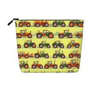 YQxwJL Green Fields - Borsa per cosmetici con stampa a macchina agricola, organizer per trucchi con cerniera, graziosa borsa da viaggio per articoli da toeletta, nero, Taglia unica