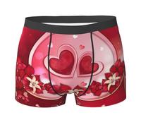 YQxwJL Happy Valentine'S Day Print Essentials Mens Underwear Boxer Briefs, comodo e morbido intimo elastico Mens Shorts, Nero , L