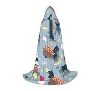 YQxwJL Hot Dogs e Lemonade1 - Mantello per Halloween, con cappuccio, lungo, unisex, per feste in maschera e giochi di ruolo