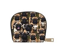 YQxwJL Imagen De Pug-standard di stampa Porta carte di credito, piccolo portafoglio di carte per le donne organizzatore del raccoglitore della carta di credito per gli uomini, bianco, Taglia unica
