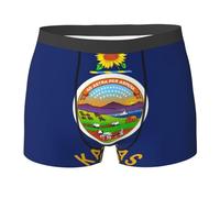 YQxwJL Kansas State Flag Print Essentials - Boxer da uomo, comodi e morbidi, elastici, Nero , M