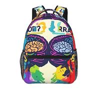 YQxwJL Libreria Libreria Stampa Libro Zaino Laptop Elegante Borsa per Libri College Zaino da Viaggio Business Lavoro Borsa per Uomini Donne, Beneficio dell'inferno cerebrale sinistro e destro, One