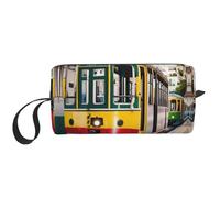 YQxwJL Lisbon Tram Print Borsa cosmetica da viaggio Regali per le donne Borse per il trucco portatili per le donne Madre Sorella, bianco, Taglia unica