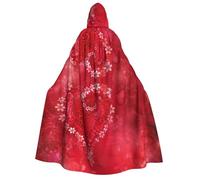 YQxwJL Mantello con cappuccio unisex con stampa floreale e cuore per San Valentino, con cappuccio, per costume cosplay da strega e corvo