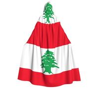 YQxwJL Mantello con stampa bandiera del Libano, mantello da stregone con cappuccio, per adulti, per Halloween, cosplay