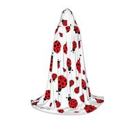 YQxwJL Mantello con stampa coccinella per adolescenti, con cappuccio, lungo, unisex, per feste in maschera e giochi di ruolo