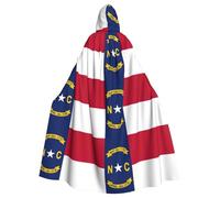YQxwJL Mantello da stregone con stampa bandiera del Nord Carolina, mantello con cappuccio per adulti, per Halloween, cosplay