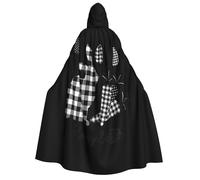 YQxwJL Mantello lungo con cappuccio con stampa Happy Easter per cosplay, Natale, carnevale, feste in costume
