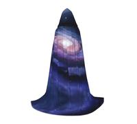 YQxwJL Mantello lungo con stampa di energia cosmica a spirale spaziale per adolescenti con cappuccio, mantello di carnevale per feste giovanili Cosplay Dress Up