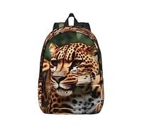 YQxwJL Note musicali Stampa pianoforte Zaino per laptop Zaino da viaggio casual all'aperto Zaino da viaggio Zaino da diario Borsa da libro per uomo donna, Motivo leopardato, S
