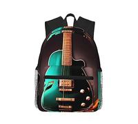 Yqxwjl Ocean Fishes Zaino con stampa per donne uomini, borsa per laptop, zaino da viaggio casual leggero, Musica Green Guitar, One Size, Zaini