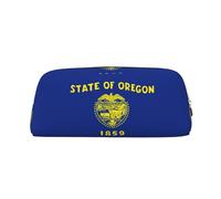 YQxwJL Oregon State Flag Print - Astuccio portamatite con cerniera, astuccio in pelle resistente per ufficio, viaggi