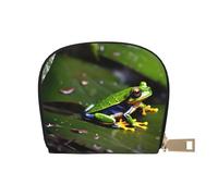 YQxwJL Porta carte di credito con stampa di rane dell'albero della pace, piccolo portafoglio per carte di credito da donna organizer per carte di credito per uomo, bianco, Taglia unica