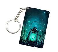 YQxwJL Portachiavi in acrilico con stampa di lucciole e lanterne, forma rettangolare, in vinile, accessorio per regalo per amici