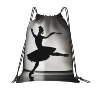 YQxwJL Sacco da nuoto per adulti borsa da palestra con coulisse e stampa ballerina borsa sportiva impermeabile uomo donna bianca taglia unica compatta bianca taglia unica bianca One Size Compact