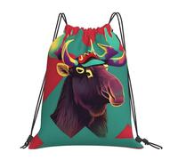 YQxwJL Sacco da nuoto per adulti borsa da palestra con coulisse stampa alce, borsa sportiva impermeabile uomo donna bianca taglia unica compatta bianca taglia unica bianca One Size Compact Compact