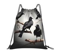 YQxwJL Sacco da nuoto per adulti con corvo nero su un ramo, borsa sportiva con coulisse, borsa sportiva impermeabile per uomo e donna, bianco, taglia unica, Bianco, One Size