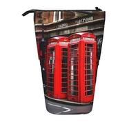 YQxwJL scatola telefonica London Street Print Astuccio telescopico Astuccio per matite pop-up Astuccio per matite in piedi Astuccio carino per adulti, Nero , Taglia unica, Stampa alla moda