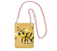 YQxwJL Simpatica borsa a tracolla con stampa di api in stile cartone animato per uomini e donne, mini borse per telefono casual, borsa antifurto per telefono, per escursioni e viaggi, Rosa, Taglia