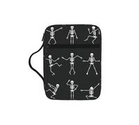 YQxwJL Simpatico astuccio per matite con stampa di scheletro che balla, con scomparti per penne, borsa per cosmetici impermeabile, borsa per telefono durevole