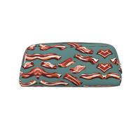 YQxwJL Streaky Bacon Astuccio portamatite, grande capacità, con cerniera, custodia in pelle resistente, per ufficio e viaggi, Azul claro, One size, Borsa