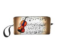 YQxwJL Violino spartito musica stampa viaggio borsa cosmetica regali per le donne borse trucco portatili per le donne madre sorella, bianco, Taglia unica