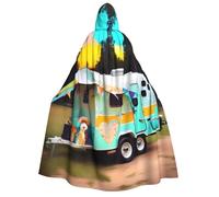 YQxwJL You Make Me Happy, mantello con cappuccio per Halloween, con stampa di camper, per adulti, uomini e donne, costume da cavaliere vampiro