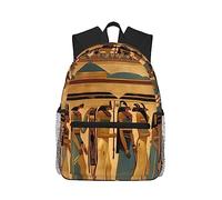 Yqxwjl Zaino con stampa floreale grigio giallo per donne uomini, borsa per laptop, zaino da viaggio casual leggero, Donne nell'antico Egitto, One Size