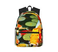 Yqxwjl Zaino con stampa girasole arancione per donne uomini, borsa per laptop, zaino da viaggio casual leggero, Giapponese Bella Koi Pesce, One Size