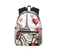 Yqxwjl Zaino con stampa motivo arancione a righe di tigre per donne uomini, borsa per laptop, zaino da viaggio casual leggero, Love Paris Torre Caffè Profumo Vino Bicicletta Cuore, One Size
