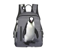 YQxwJL Zaino divertente e leggero con motivo carlino cartone animato zaino da viaggio per libri universitari e laptop per uomini e donne, Dolce pinguino, One Size