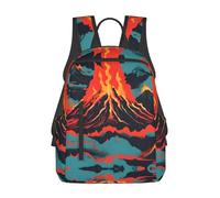 YQxwJL Zaino leggero con stampa di alci, per viaggi, scuola, laptop, per uomini e donne, Vulcano, One Size