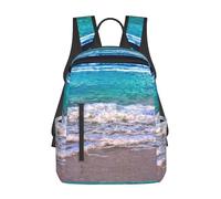 YQxwJL Zaino leggero con stampa di gnomi divertenti, borsa da viaggio per libri universitari, zaino per laptop per uomo e donna, Mar Tropicale di White Beach, One Size