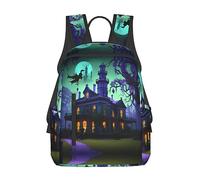 YQxwJL Zaino leggero con stampa di palloncini ad aria, borsa da viaggio per libri universitari, zaino per laptop per uomini e donne, Case infestate nere, One Size