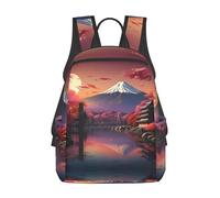 YQxwJL Zaino leggero con stampa di teschio di Halloween con girasole, borsa da viaggio per college, zaino per computer portatile per uomo donna, Giappone Monte Fuji Paesaggio, One Size