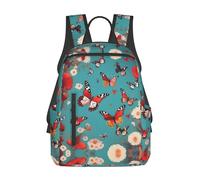 YQxwJL Zaino leggero con stampa floreale di lavanda viola, borsa da viaggio per libri universitari, zaino per laptop per uomini e donne, Farfalle Volanti Di Pollo Sotto I Fiori, One Size